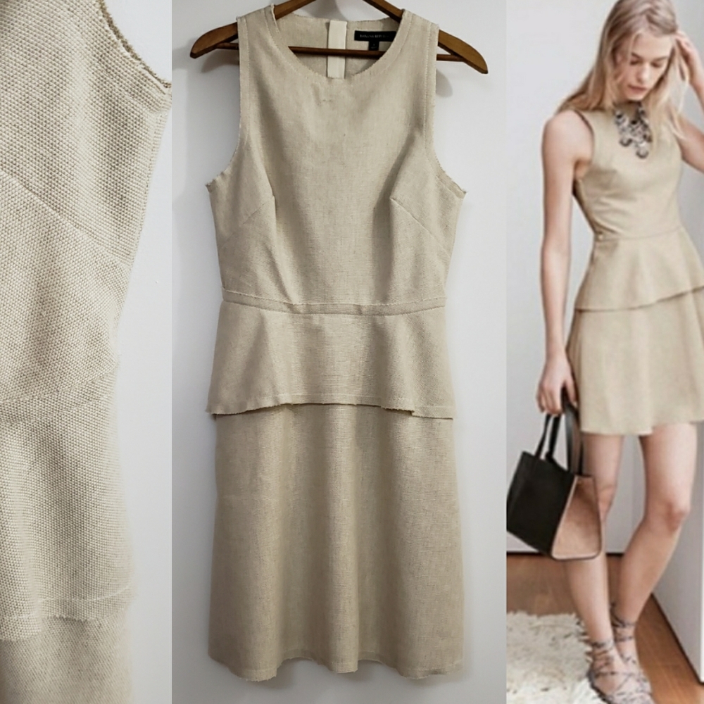 Banana Republic raw edge linen dress with pockets